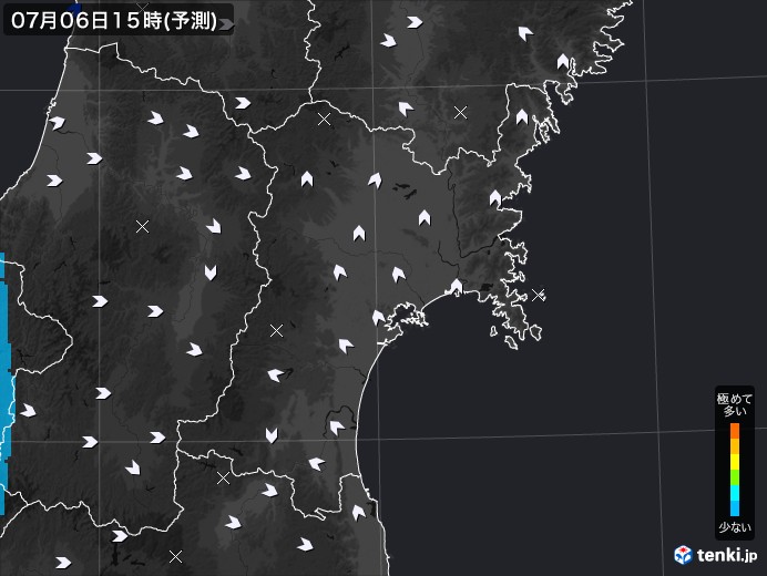 宮城県のPM2.5分布予測