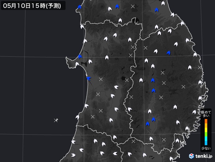 秋田県のPM2.5分布予測