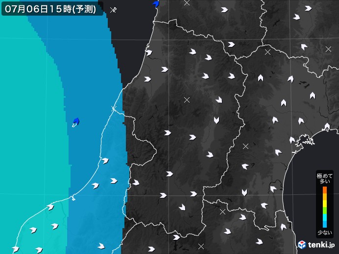 山形県のPM2.5分布予測