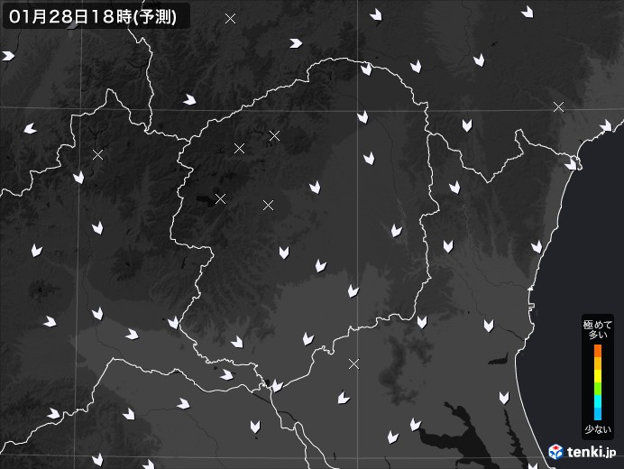 栃木県のPM2.5分布予測