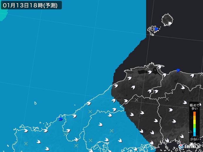 島根県のPM2.5分布予測