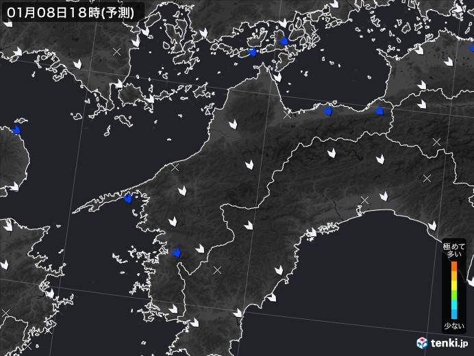 愛媛県のPM2.5分布予測