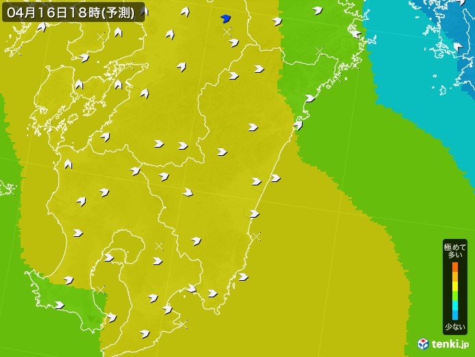 宮崎県のPM2.5分布予測