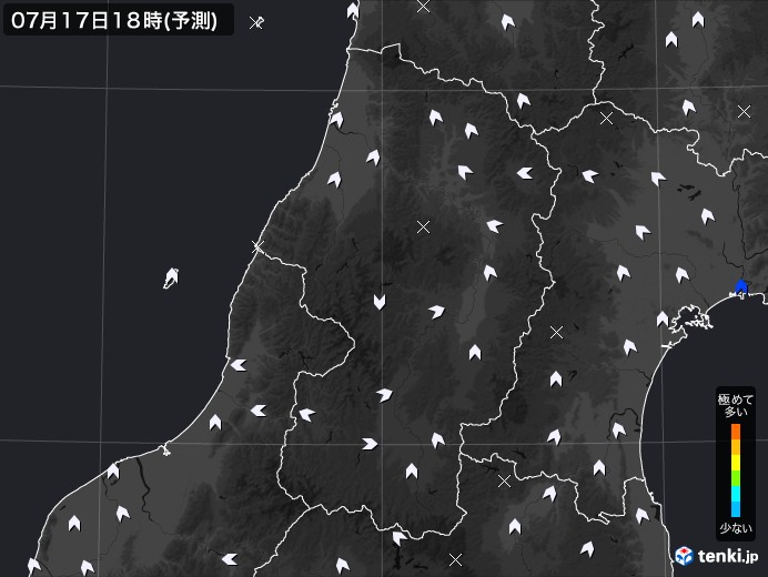 山形県のPM2.5分布予測