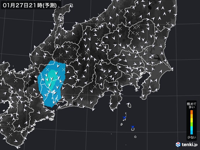 関東・甲信地方のPM2.5分布予測