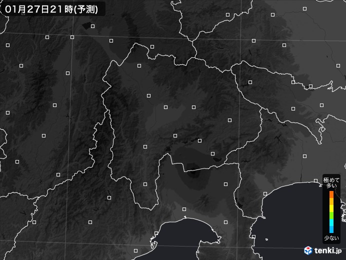 山梨県のPM2.5分布予測