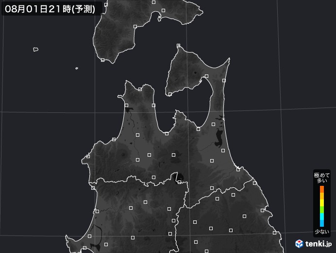 青森県のPM2.5分布予測