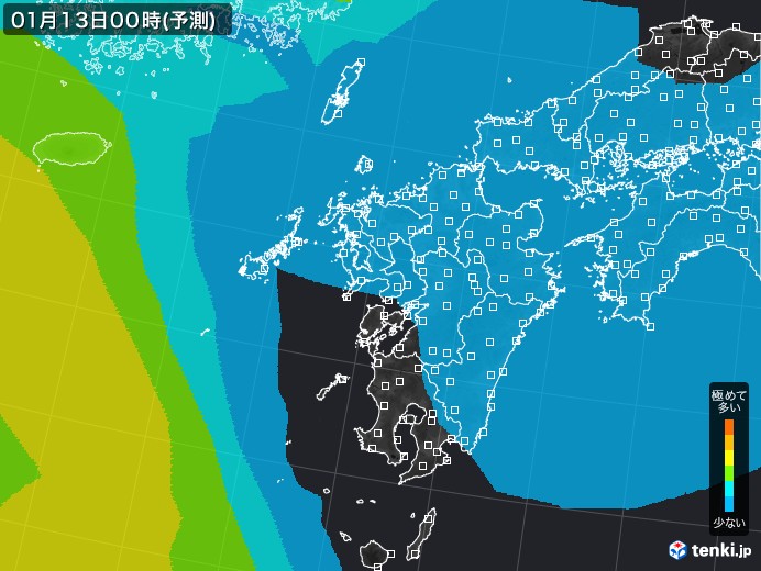 九州地方のPM2.5分布予測