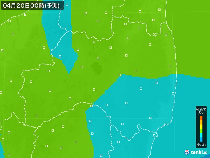 福島県のPM2.5分布予測