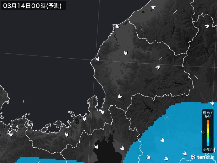 福井県のPM2.5分布予測