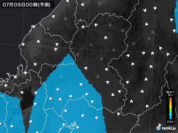 岐阜県のPM2.5分布予測