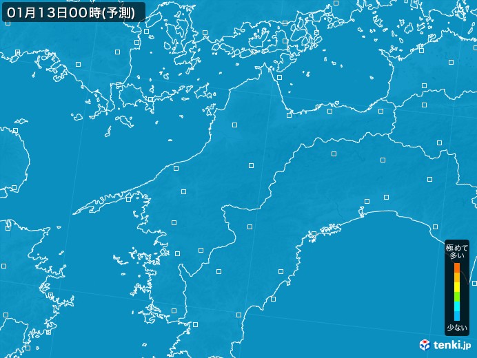 愛媛県のPM2.5分布予測