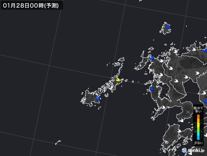 五島列島(長崎県)のPM2.5分布予測