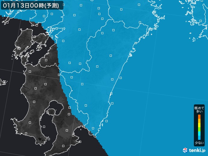 宮崎県のPM2.5分布予測