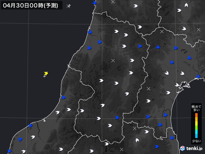 山形県のPM2.5分布予測