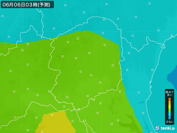 栃木県のPM2.5分布予測