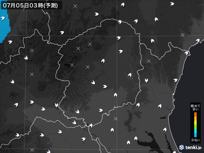 栃木県のPM2.5分布予測
