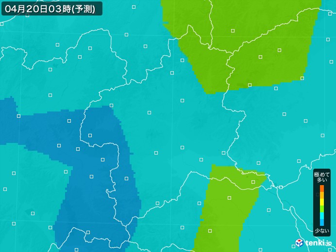 群馬県のPM2.5分布予測