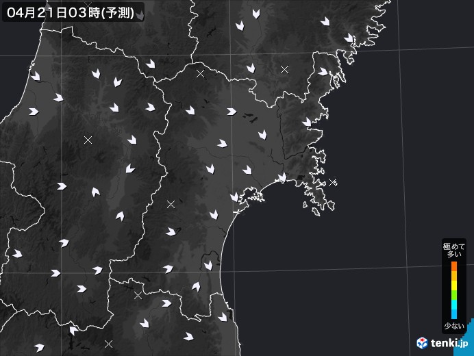 宮城県のPM2.5分布予測