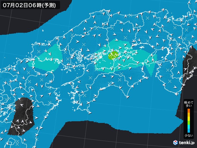四国地方のPM2.5分布予測