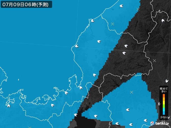 福井県のPM2.5分布予測