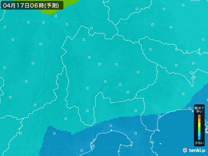 山梨県のPM2.5分布予測