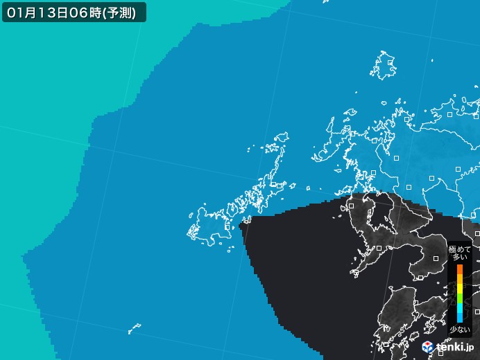 五島列島(長崎県)のPM2.5分布予測