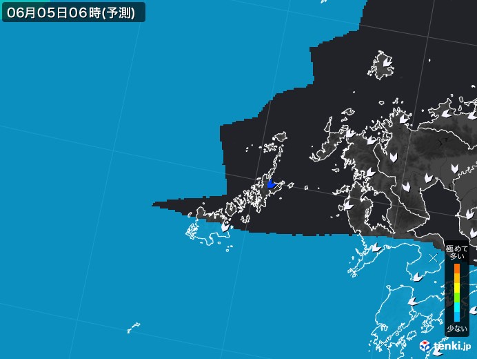 五島列島(長崎県)のPM2.5分布予測