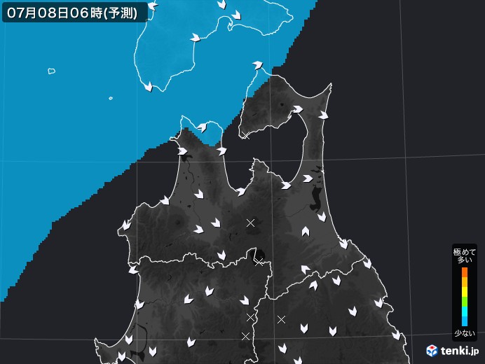 青森県のPM2.5分布予測