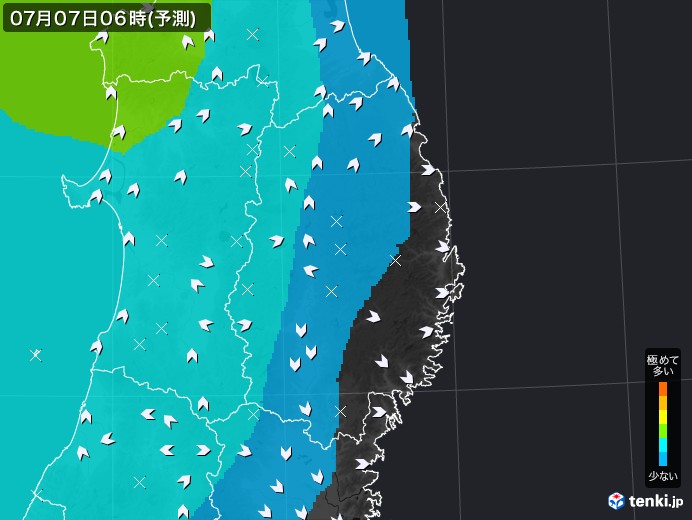 岩手県のPM2.5分布予測