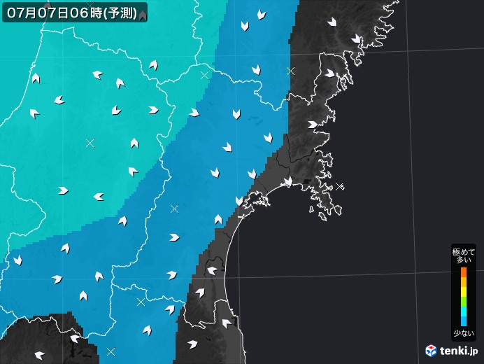 宮城県のPM2.5分布予測