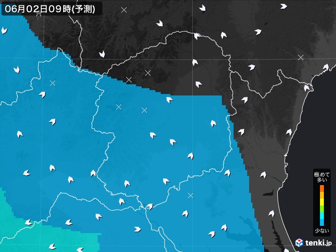 栃木県のPM2.5分布予測
