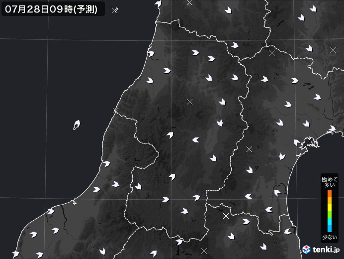 山形県のPM2.5分布予測