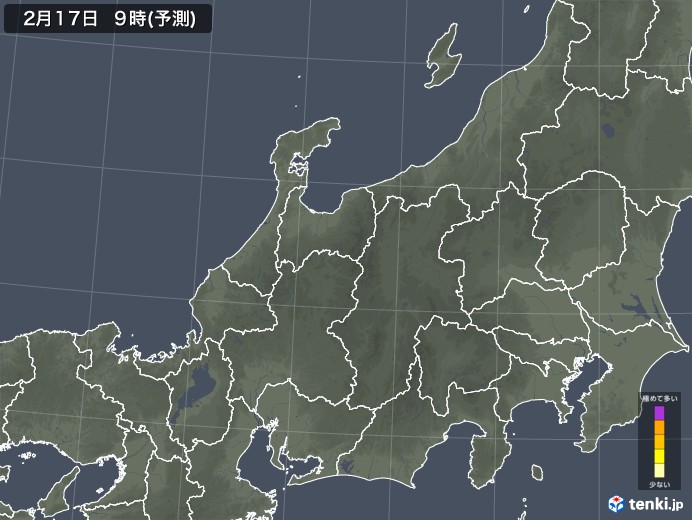 北陸地方のヒノキ花粉 飛散予測マップ 2025