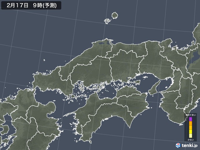 中国地方のヒノキ花粉 飛散予測マップ 2025