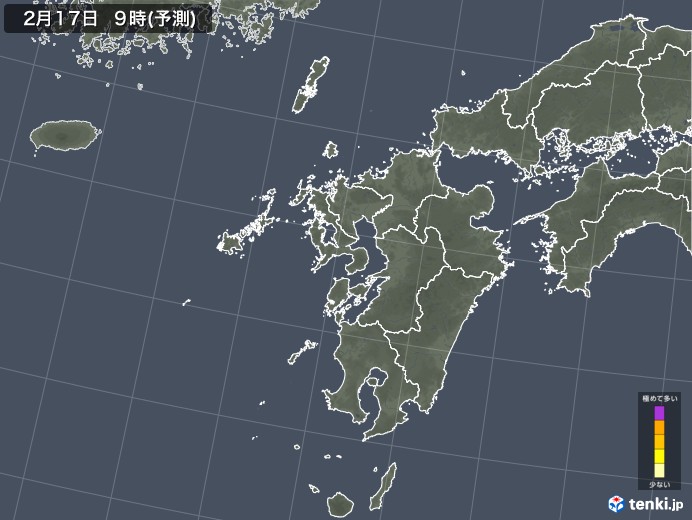 九州地方のヒノキ花粉 飛散予測マップ 2024