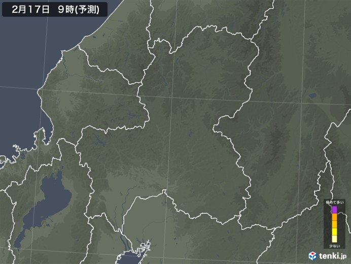 岐阜県のヒノキ花粉 飛散予測マップ 2025