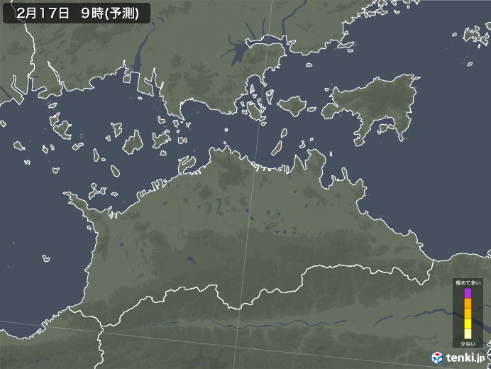 香川県のヒノキ花粉 飛散予測マップ 2025