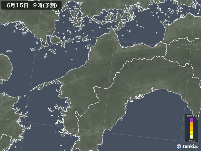愛媛県のヒノキ花粉飛散予測マップ 2025