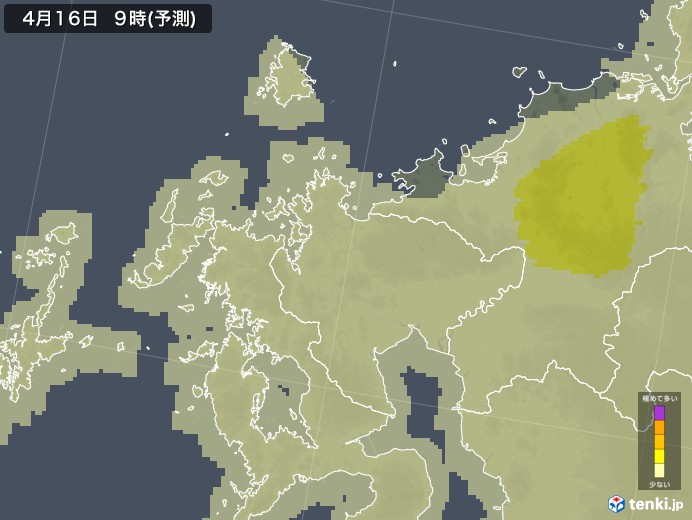 佐賀県のヒノキ花粉 飛散予測マップ 2024