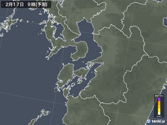 熊本県のヒノキ花粉 飛散予測マップ 2025