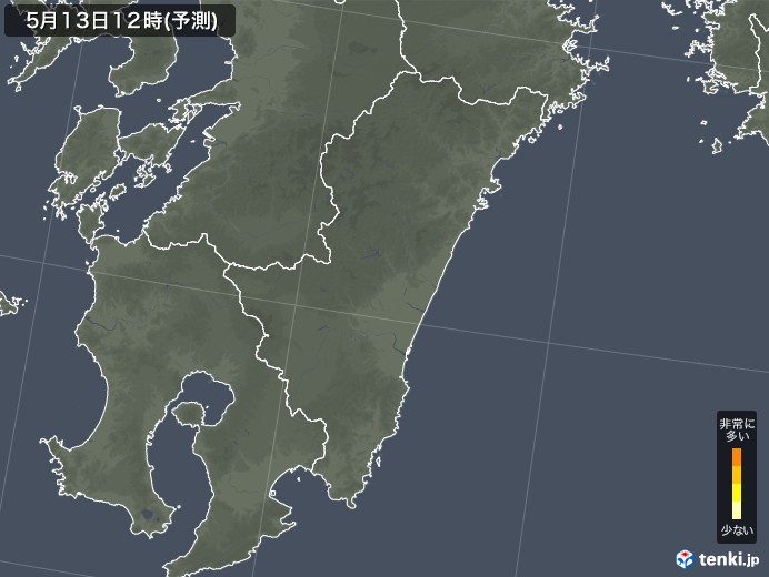 宮崎県のヒノキ花粉 飛散予測マップ 2024