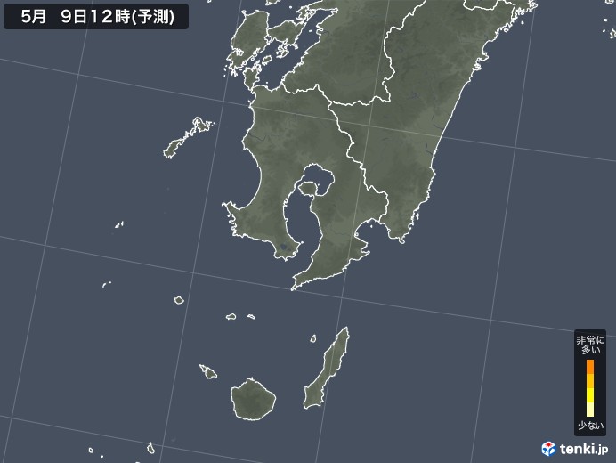 鹿児島県のヒノキ花粉 飛散予測マップ 2023