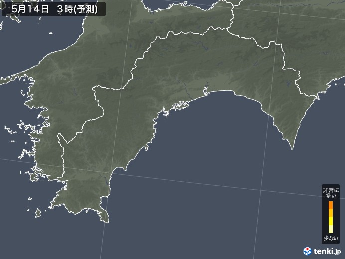 高知県のヒノキ花粉飛散予測マップ 2024