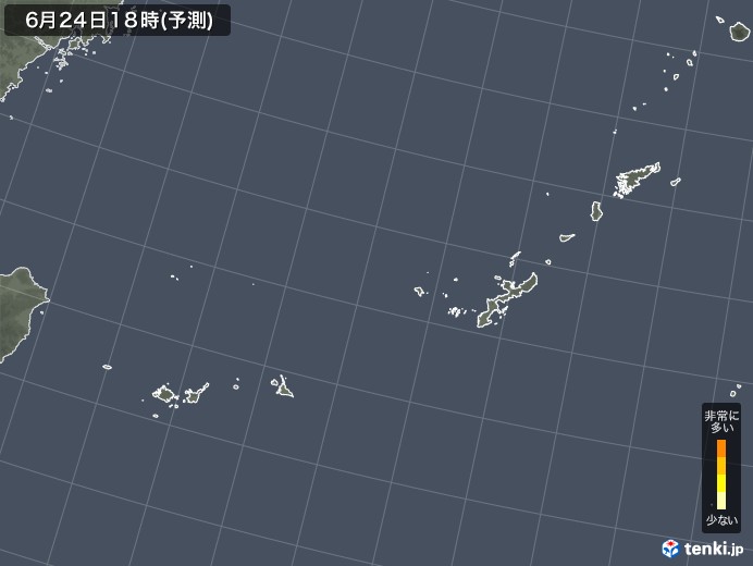 沖縄地方のヒノキ花粉 飛散予測マップ 2024