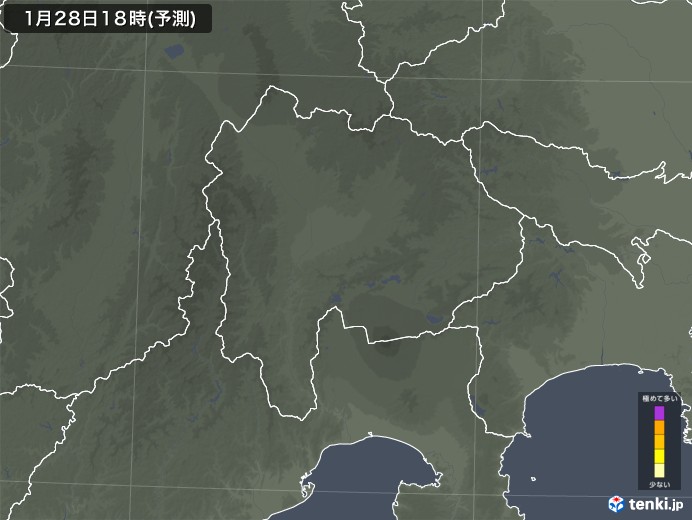 山梨県のヒノキ花粉 飛散予測マップ 2025