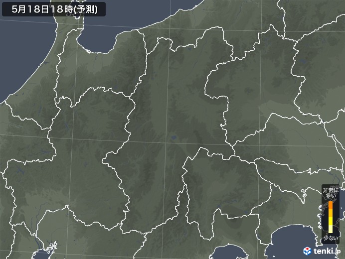 長野県のヒノキ花粉 飛散予測マップ 2024