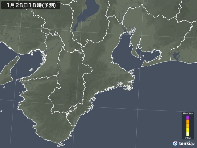 三重県のヒノキ花粉 飛散予測マップ 2024