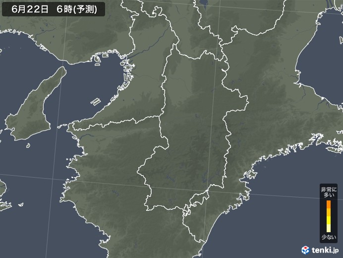 奈良県のヒノキ花粉 飛散予測マップ 2024
