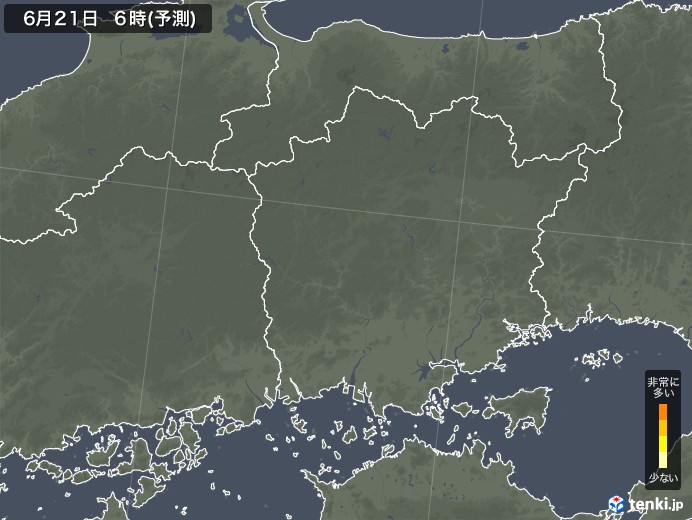 岡山県のヒノキ花粉飛散予測マップ 2024